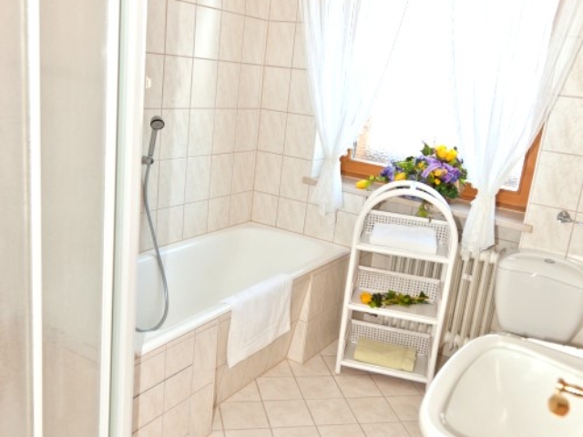 Badezimmer mit Dusche und WC